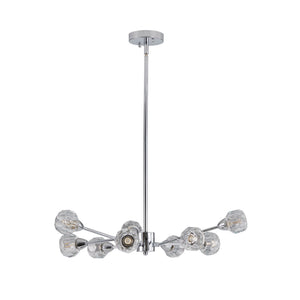 28" Modern Crystal Chandelier With 9 Lights