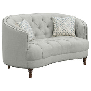 Veronica - Sofa And Loveseat 2 Piece Living Room Set - Gray