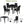5 Pieces Wooden Dining Table Set, Square Table And 4 Upholstered Chairs