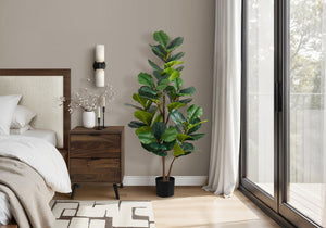 49" Tall Artificial Plant Fiddle Tree with Real Touch Leaves
