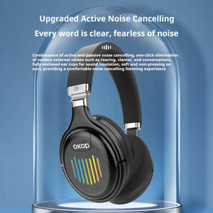 KP-H103 Best Selling In Stock Over Ear Bluetooth Headphones Foldable RGB Ambient Lighting Active Noise Cancellation Dynamic Drivers A Viral Hit