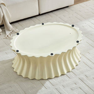 35.04 Inch Oval Coffee Table - Vintage Sturdy Fiberglass