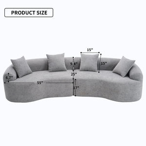 4 Seater Sofa With Fabric, 30D, 60 Hardness Full Sponge, 4 Pillow For Living Room, Home Furniture Sleeper Sectional Sofa For Apartment