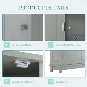 Grey Bathroom Cabinet Triangle Corner Storage With Adjustable Shelf