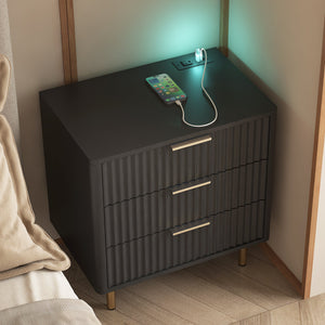Nightstand with Charging Station and Night Light