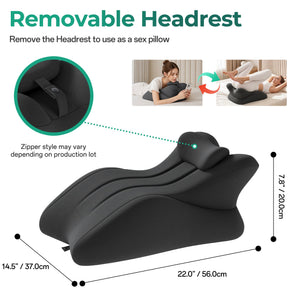 27° Ergonomic Memory Foam Support Pillow for Couples - Grey