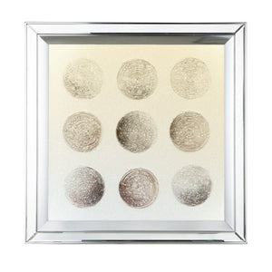 Ares Crystal Mirror Framed Wall Art on Mellow Golden Tint Background