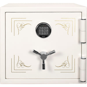 Keypad Fireproof Jewelry Safe with Suede-Lined Storage - White