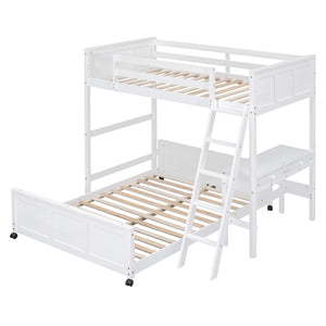 Full Over Full Bunk Bed With Desk
