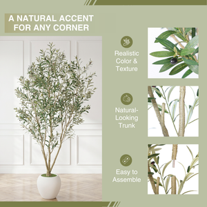 8FT Artificial Olive Tree With Big Decorative