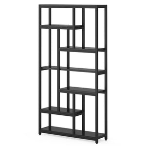 Extra Tall 7 Tier Industrial Etagere Bookcase with 10 Shelves Organizer