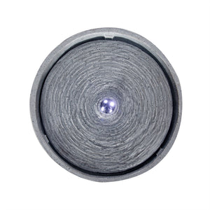 12.99' Gray Polyresin Outdoor Water Fountain with LED Light