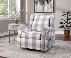 Patli Glider Chair With Swivel - Gray / White