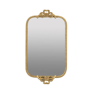 Ornate Gold Accent Tray with Mirrored Surface