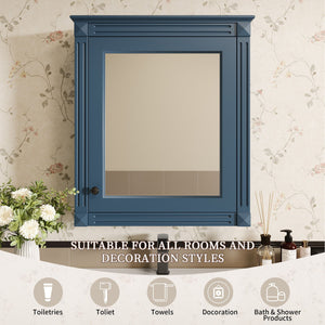 Wall Mounted Bathroom Storage Cabinet With Mirror, Medicine Cabinet With Height Adjustable Shelf