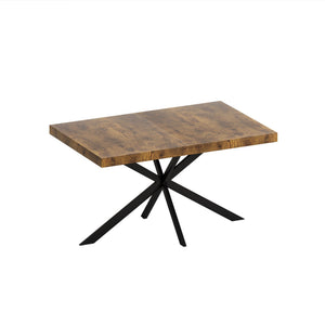 Retro Rectangular Stretch Dining Table With Embossed Center Plate