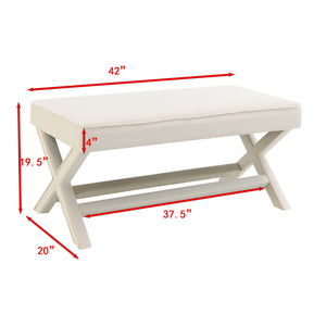 Comfort Double Bench Upholstered With X Crossed Legs