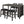 5 Pieces Counter Height Rustic Farmhouse Dining Room Wooden Bar Table Set With 2 Stools And 2 Chairs