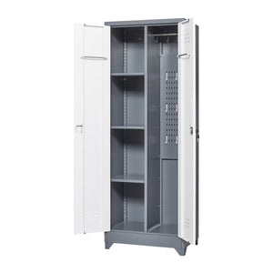 Lockers With Locking Doors, Adjustable Shelves, High Broom Tool Storage Cabinet