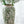 6.5x6.5x11.6 White Ceramic Flower Vase with Green Floral Pattern