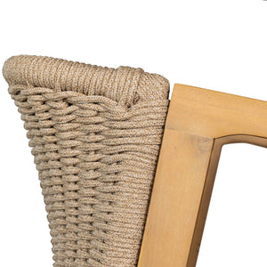 Outdoor Dining Set 1 Table 4 Chairs (Set of 5) - Teak / Beige