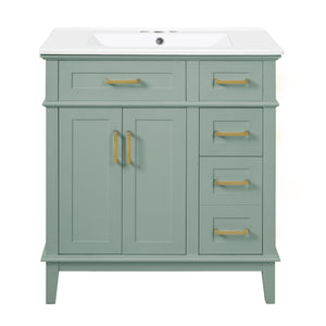 Modern Bathroom Vanity With Sink, Storage Cabinet, Soft Close Doors, Deep & Standard Drawers