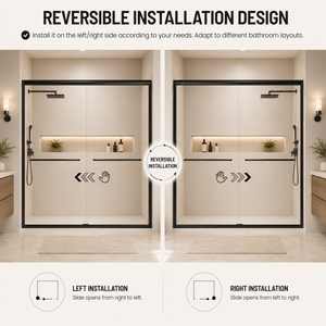 56-60" W x 72" H Framed Double Sliding Shower Door