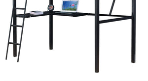 Senon Twin Loft Bed With Desk - Black / Silver