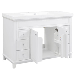 Bathroom Vanity With Sink, 6 Soft Close Drawers & Double Doors - White