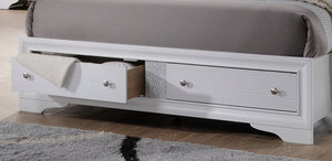 Traditional Style Queen 4 Pc Storage Bedroom Set Made with Wood in White