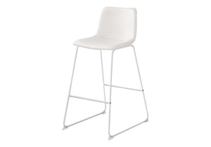 Bar Height Office Chair with Curved Backrest and Leather-Look Upholstery