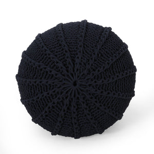 Bordeaux Knitted Round Pouf Ottoman And Floor Cushion