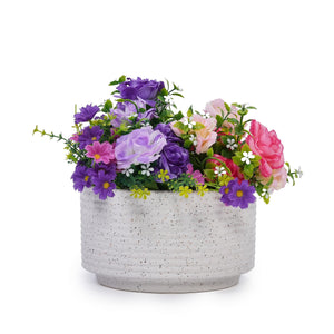 2 Pieces Ceramic Flowerpot Set, Milk White