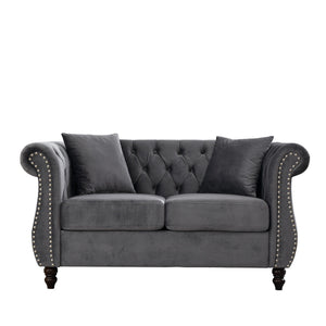 Chesterfield Sofa With Rolled Arms And Nailhead Trim