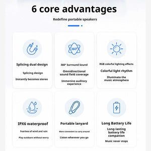 KP-858 Best-selling Wireless Bluetooth Speaker Featuring A Modular Dual-unit Design Portable Handle High Power Output And RGB Lighting Ideal For Outdoor Gatherings Factory Stock Available