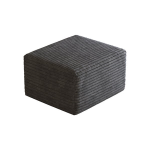Sofa Ottoman - No Assembly Required - Dark Grey Plush Corduroy Fabric