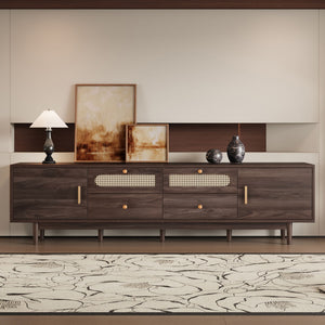 TV Stand With Drawers, Accent Entertainment Center For Living Room - Dark Brown