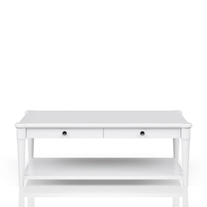 Cocktail Table With Two Storage Drawers And Casters