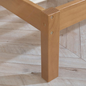 MUSEHOMEINC 12 Inch Teak Solid Wood Platform Bed Frame with Wooden Slats, Full