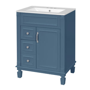 Bathroom Vanity With Sink, Compact Cabinet & 2 Drawers And Adjustable Shelf