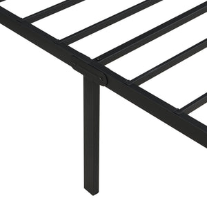 Heavy Duty Queen Size Bed Frame With Quiet Support - Black