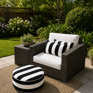 2 Pack Outdoor Lumbar Pillow Covers - 12x20 Inch