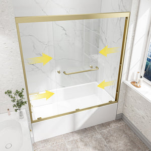 55"-60" W x 60" H Brushed Shower Door