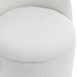 Barrel Chair & Built In Storage, 360° Swivel - Beige