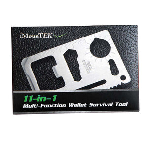 11 In 1 Stainless Steel Multi-tool Credit Card Wallet Portable Survival Pocket Tool Beer Can Opener Knife Fruit Peeler Wrench Saw Blade