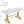 Executive Desk With X-Legs, Sturdy Office Workstation For Home Office - White / Gold