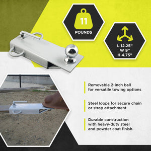 Field Tuff Robust Ball Mount Attachment with Steel Loops for Forks up to 5 Inch