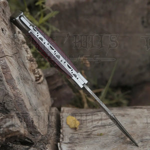 Back Lock 9" Handmade Damascus Steel Pocket Knife Pakka Wood Handle Folding Knife WH 5009