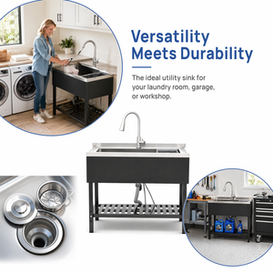 Stainless Steel Utility Sink, Freestanding Sink