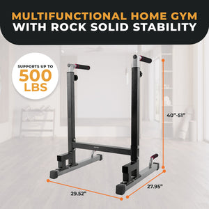 BalanceFrom Multi-Function Home Gym Exercise Dip Stand, 500lb Capacity, Black